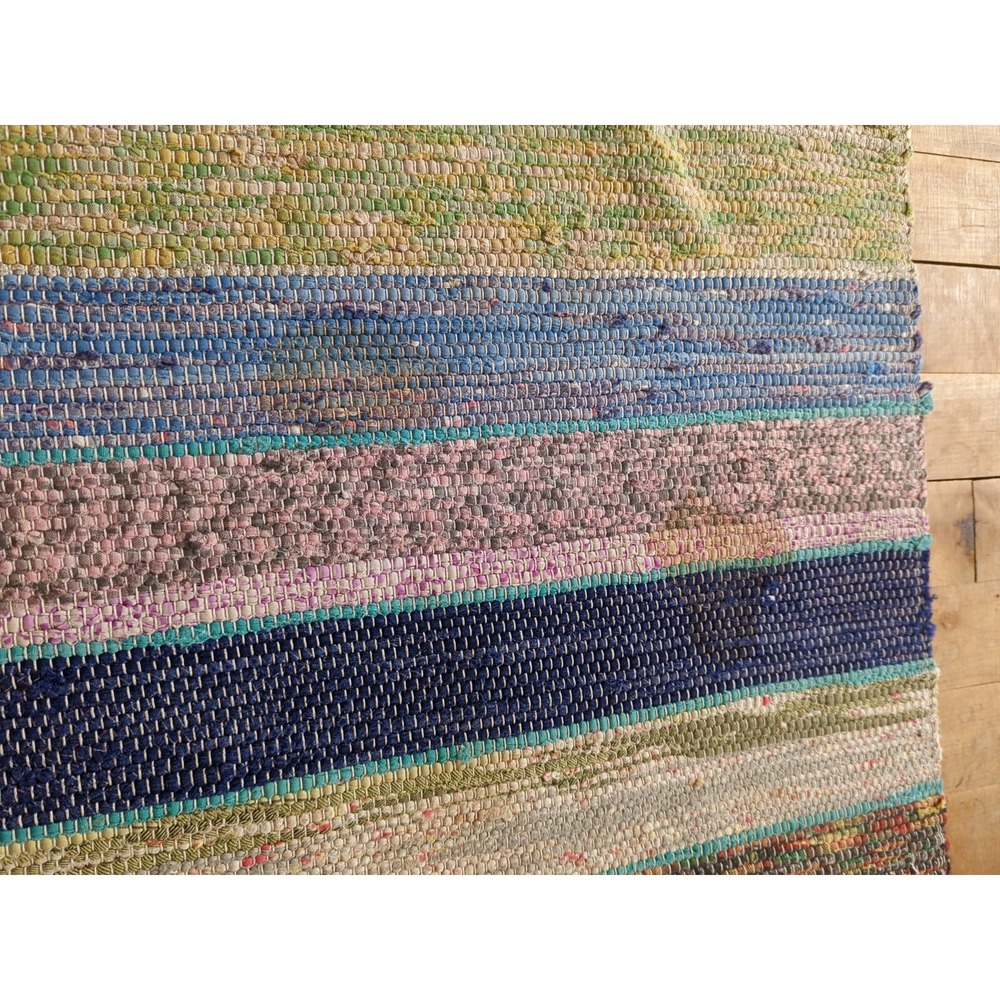 Antique Imported Swedish Hand Made Rag Rug Runner (26.5" x 140" ) As Shown - Picture 11 of 12